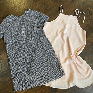 Lot of Two dresses butterflies and pink pin stripe